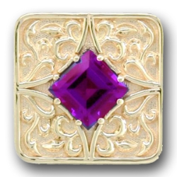 N624 14K ROUNDED CORNER SQUARE SLIDE 